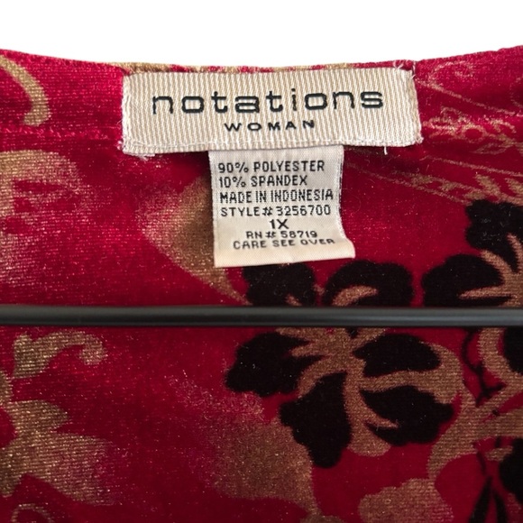 Notations Floral Velour Cardigan & Cami Set Boho Vintage Women's Size 1X - Picture 2 of 15
